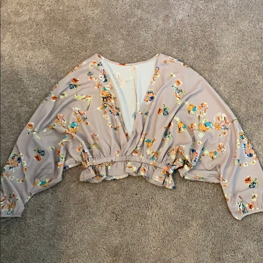 tan floral top